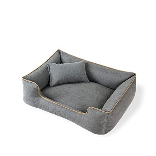 ZDSS Cama Perro,Colchón Perro Lavable y Antideslizante,Cama de Mascota Cálida y Transpirable,Tejido de Mezcla,Totalmente extraíble y Lavable,con Almohada pequeña,Pequeños Medianos Perro Sofa