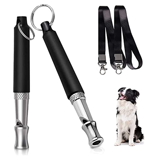 ZEACCT Silbato para Perros, 2 Piezas De Silbato UltrasóNico De Alta Frecuenciaajustable con CordóN Kit De Entrenamiento, Silbato De Entrenamiento De Perro, Silbato para Perros con CordóN