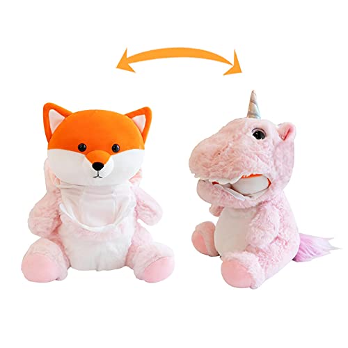 zebroau Disfrazado de animales de peluche, adorables animales de peluche de zorro disfrazados como unicornios Plushies, juguetes de peluche para niños, regalo de cumpleaños, San Valentín, Navidad