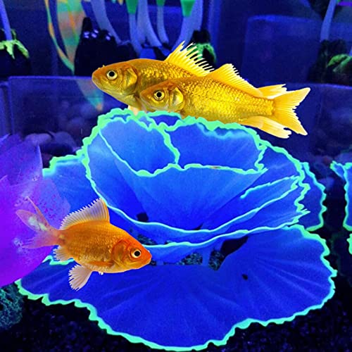 Zerodis Pecera Silicona Coral, 7pcs Pecera Luminosa Planta Decoración Lechuga Coral Mar Erizo Decoración Set