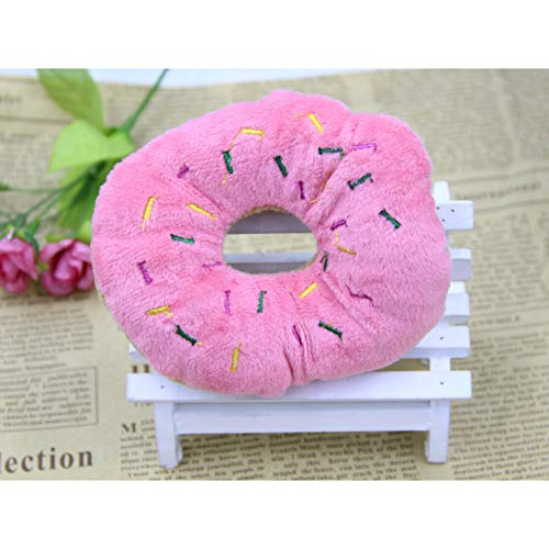 ZHAJIAN 3 Piezas 13Cm Sightly Pet Chew Cotton Donut Play Toys Lovely Pet Dog Puppy Cat Tugging Chew Squeaker Quack Sound Toy Chew Donut Play Toys