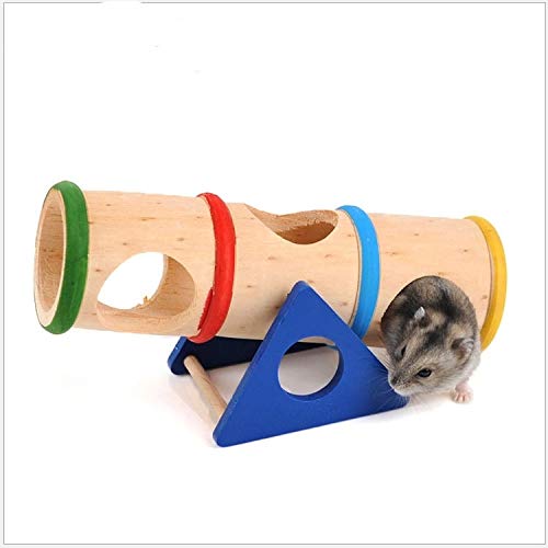 ZHANGQUAN QYPT Petstages Juguetes for Mascotas Suministros Hamster Rainbow Mascota de Juguete de Madera Tubo de verrugas