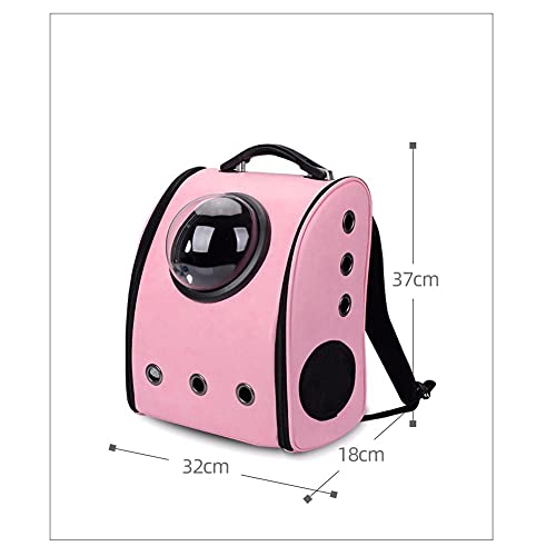 ZHANGXJ Mochila Portátil para Cápsula Bolsa de Transporte de Burbujas Transparente Mochila para Mascotas Mochila Gato Ideal ​para Viajes,Uso al Aire Libre Tren Trekking Bici Moto (Color : Pink)