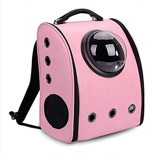 ZHANGXJ Mochila Portátil para Cápsula Bolsa de Transporte de Burbujas Transparente Mochila para Mascotas Mochila Gato Ideal ​para Viajes,Uso al Aire Libre Tren Trekking Bici Moto (Color : Pink)