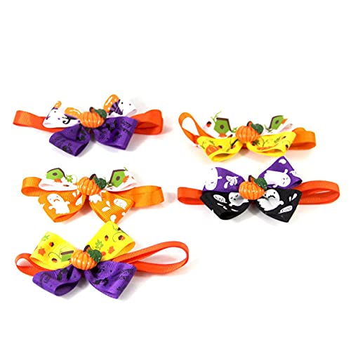 Zhou-YuXiang Encantadora Halloween Mascotas Gatos Perros Corbata Accesorios de Boda Perros Pajarita Collar Decoración de Vacaciones Corbata de Aseo