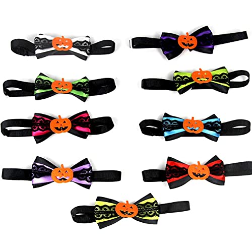 Zhou-YuXiang Estilo de Halloween Mascotas Gatos Perros Corbata Accesorios de Boda Perros Collar de Pajarita Decoración navideña Corbata de Aseo