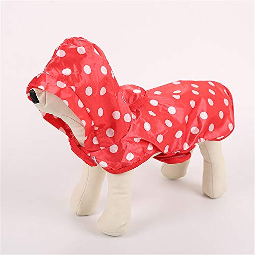 Zhyaj Chubasquero para Perros Pequeños Impermeable para Perros con Capucha, Ultra-Light Transpirable 100% Impermeable Chaqueta para Lluvia,Rojo,XL