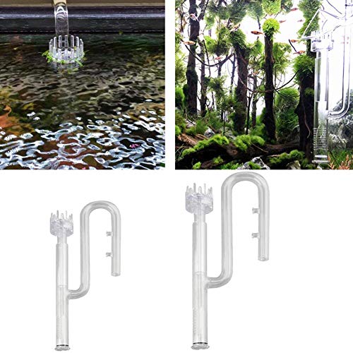 Zidao Acuario de Cristal, Cristal Transparente Tubo con Flujo Superficial Skimmer para Plantas de Acuario Cartucho del Filtro Tubo de Entrada de Cristal Diámetro Externo,16mm