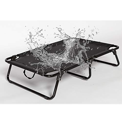 Zidao Perro Elevada Cama para Mascotas Cuna, Grande Portátil Plegable Frío para Medianas Y Grandes Perros Portátil para Acampar O La Playa,Negro