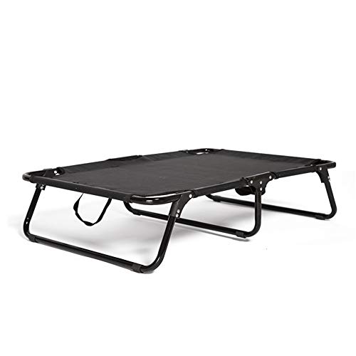 Zidao Perro Elevada Cama para Mascotas Cuna, Grande Portátil Plegable Frío para Medianas Y Grandes Perros Portátil para Acampar O La Playa,Negro