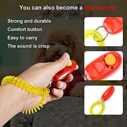 ZLIUTIN Clicker para Adiestramiento Perro Clicker para Entrenar Perros Silbato Clicker para Perros Training Clicker con Correa, Clicker para Mascotas, Perros, Gatos o Caballos 4 Piezas