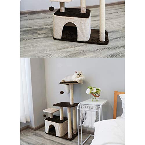 Zlw-shop Árbol Gato Mascota Árbol de Scratch Mensaje Escalada Torre Juego Columpio del Gato del Gato Marco de la jerarquía del árbol del Gato Gato Deluxe una Temporada Universal Gato trepador