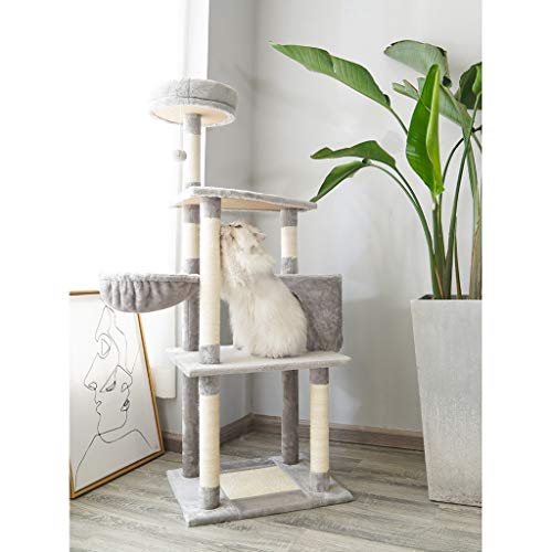 Zlw-shop Árbol Gato Mascota Árbol de Scratch Mensaje Escalada Torre Juego Columpio del Gato del Gato Marco de la jerarquía del árbol del Gato Gato Deluxe una Temporada Universal Gato trepador