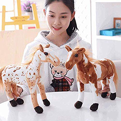 ZMDZA Peluche Animal de Peluche Caballo marrón Caballo de Vida Silvestre Potro Realista Animal de Peluche Pony Realista Juguete de Peluche Gran Regalo for niños Amigos (Color : A, Size : 30cm)