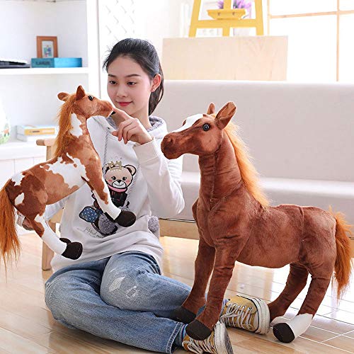 ZMDZA Peluche Animal de Peluche Caballo marrón Caballo de Vida Silvestre Potro Realista Animal de Peluche Pony Realista Juguete de Peluche Gran Regalo for niños Amigos (Color : A, Size : 30cm)