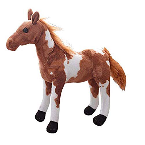 ZMDZA Peluche Animal de Peluche Caballo marrón Caballo de Vida Silvestre Potro Realista Animal de Peluche Pony Realista Juguete de Peluche Gran Regalo for niños Amigos (Color : A, Size : 30cm)