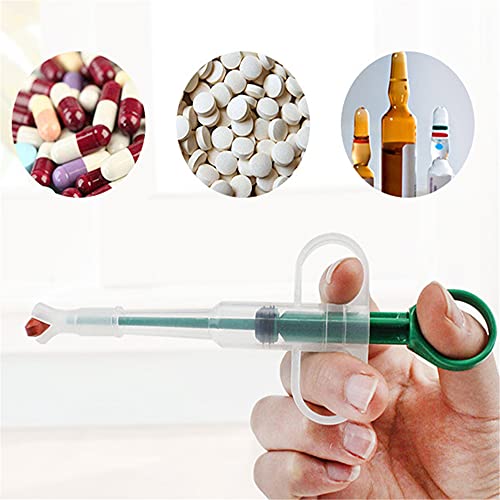 ZONSUSE 2 Pcs Alimentador de Medicamentos para Mascotas,Dispensador de Medicamentos para Mascotas,Jeringa de Silicona con Punta Suave,Pastillas,Cápsulas para Mascotas Gatos Perros (Verde)