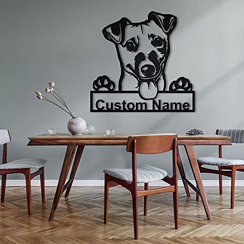 zouwii Personalizado Jack Rusell Terries Metal Sign Art | Letrero de Metal Personalizado Jack Russell | Regalos Divertidos del Perro de Jack Rusell | Regalo de Perro | Animal Personalizado