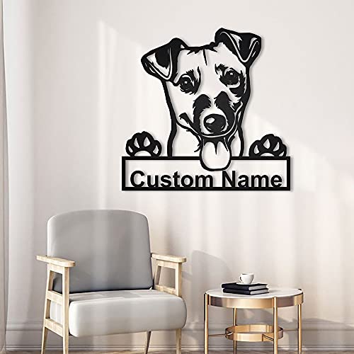 zouwii Personalizado Jack Rusell Terries Metal Sign Art | Letrero de Metal Personalizado Jack Russell | Regalos Divertidos del Perro de Jack Rusell | Regalo de Perro | Animal Personalizado