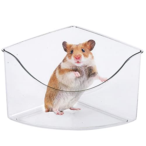 ZOYLINK Baño De Arena De Hamster Claro - Triángulo Ligero Ligero Rasgurioso Hamster Hamster Water Fleened Play Sleep Box