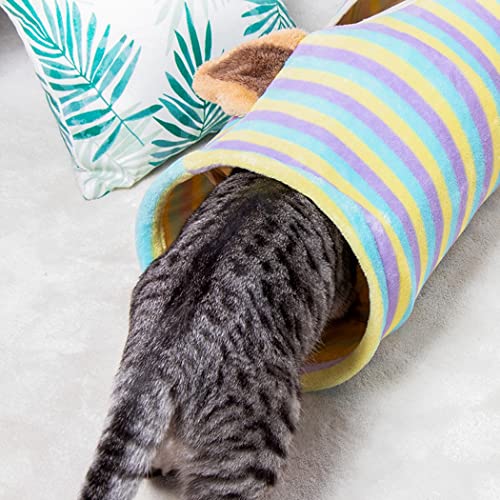 ZOYLINK Tubo de túnel de gato plegable: suave plegable arruga portátil ligero juguete interactivo con bola plegable persiguiendo ligero hogar portátil