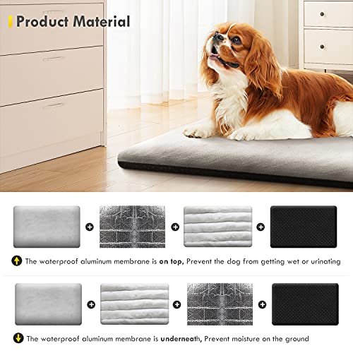 ZSMZ Cama Perros Pequeños Ortopedica, Colchón Perro Desenfundable Lavable, Cojín Perros con Franela Funda Cama para Gato Suave Gris 65x60x6cm