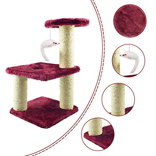 Zubita Árbol Escalador, Tres Capas Rascadores para Gatos Arañazo Gatos Juguetes para Sisal Natural, Gato Centro de Actividad para Que se Relajen y Duerman