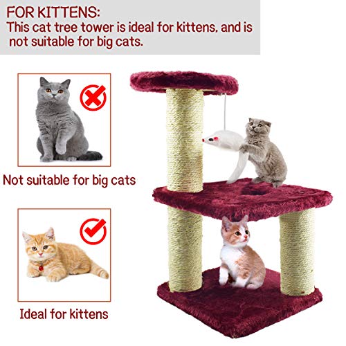 Zubita Árbol Escalador, Tres Capas Rascadores para Gatos Arañazo Gatos Juguetes para Sisal Natural, Gato Centro de Actividad para Que se Relajen y Duerman