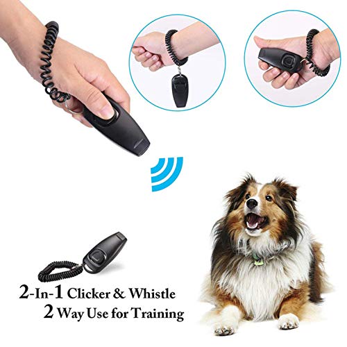 ZUNEA 2 en 1 Clickers y Silbato para Entrenamiento con Correa para la Muñeca y Llavero Herramientas Entrenamiento Portátil al Aire Libre para Mascotas Perro Gato Cachorro 2PCS