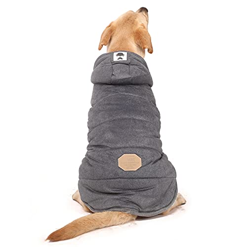 ZUNEA Abrigos Chaquetas para Perro Invierno Cálido Chaleco Ropa Forro Polar Sudaderas con Capucha Resistente al Viento Mascota Cachorro Chihuahua Ropa para Perro Pequeño Mediano Grande Gris 6XL