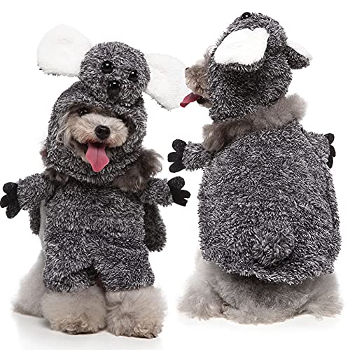 Zunea Disfraz de canguro para perros pequeños Halloween mascota gato ropa de fantasía trajes con sombrero fiesta Cosplay traje super lindo cachorro perro vestir ropa divertida XL