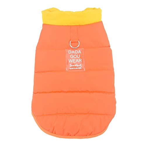 Zunea Impermeable Abrigo Chaqueta para Perros Pequeños Invierno Cachorro Arnés Chaleco Ropa Caliente Chaleco de algodón con Anilla en D para Mascota Gato Perros pequeños niño y niña Naranja XXL