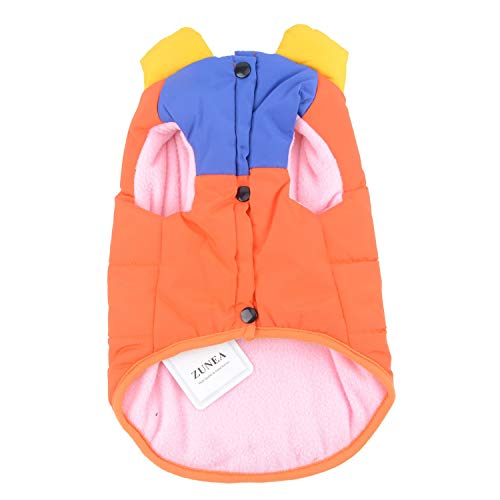 Zunea Impermeable Abrigo Chaqueta para Perros Pequeños Invierno Cachorro Arnés Chaleco Ropa Caliente Chaleco de algodón con Anilla en D para Mascota Gato Perros pequeños niño y niña Naranja XXL