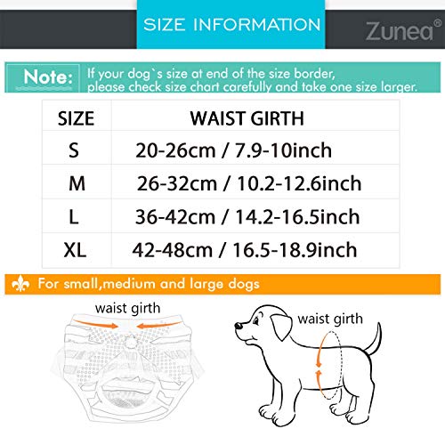 ZUNEA Pañales para Perros Pequeños Hembra de Algodón Suave Pantalones fisiológicos Lavables y Reutilizables Pantalones Sanitarios para Cachorros No Absorbentes Pañales Amarillos L