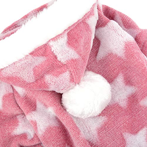 ZUNEA Pijama para Perro Pequeño Abrigo con Capucha Forro Polar Cachorros Niñas Niños Rope de Invierno Cálido Pijamas de Algodón Suave Ropa General para Mascotas Perros Gato Chihuahua Rosa M