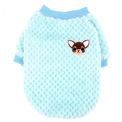 ZUNEA Suéter para Perros Pequeños Invierno Cálido Abrigo Jersey Forro Polar Muy Suave Ropa Mascotas Cachorros Clima Frío Ropa para Gatos Chihuahua Perro Niños Niñas Azul S