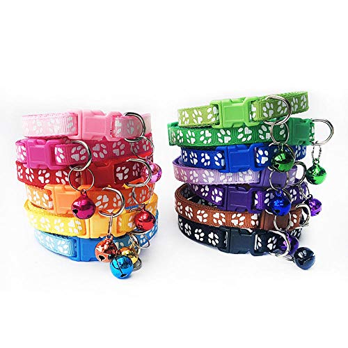 ZYYC Venta al por Mayor 100 Piezas de Collares para Collar de Perro con Campanas Collar Ajustable Pet Puppy Kitten Collar Accesorios Tienda de Mascotas Productos-E_100Pcs MixColor