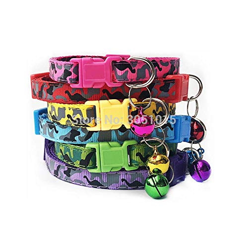 ZYYC Venta al por Mayor 100 Piezas de Collares para Collar de Perro con Campanas Collar Ajustable Pet Puppy Kitten Collar Accesorios Tienda de Mascotas Productos-E_100Pcs MixColor