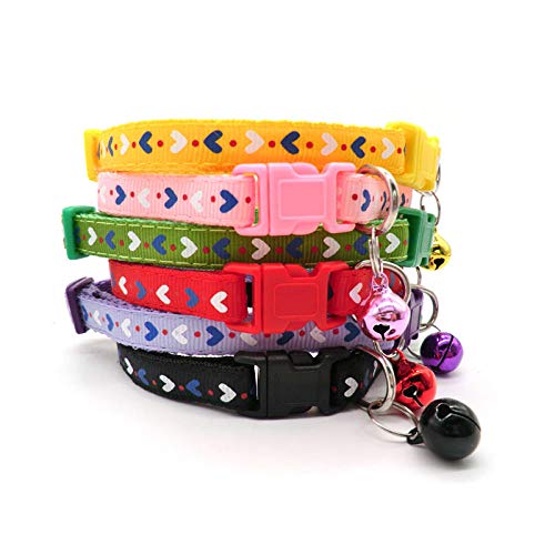 ZYYC Venta al por Mayor 100 Piezas de Collares para Collar de Perro con Campanas Collar Ajustable Pet Puppy Kitten Collar Accesorios Tienda de Mascotas Productos-E_100Pcs MixColor