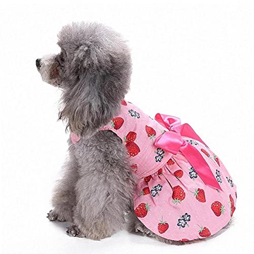 1 Pack perro vestidos para mascotas princesa faldas con Bowknot de la cinta, perrito lindo Sundress Primavera Verano camisas chaleco para gatos pequeños perros, ropa de la ropa para mascotas perrito