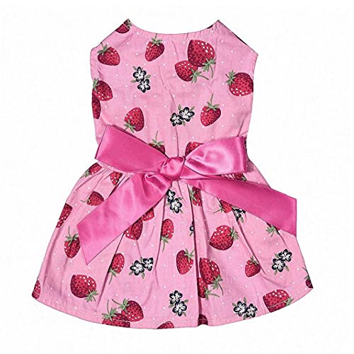 1 Pack perro vestidos para mascotas princesa faldas con Bowknot de la cinta, perrito lindo Sundress Primavera Verano camisas chaleco para gatos pequeños perros, ropa de la ropa para mascotas perrito