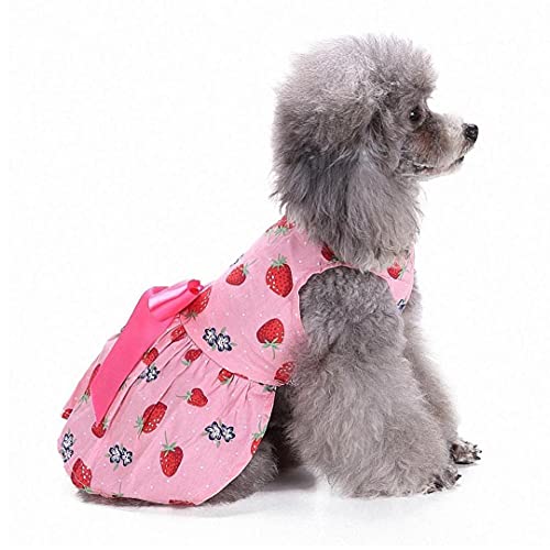 1 Pack perro vestidos para mascotas princesa faldas con Bowknot de la cinta, perrito lindo Sundress Primavera Verano camisas chaleco para gatos pequeños perros, ropa de la ropa para mascotas perrito