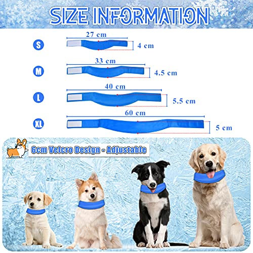 1 Pieza Collar Refrigerante, Collar Enfriamiento Perro, Bandana Refrescante para Perros/Gatos, Mantiene a Las Mascotas Frescas, Ajustable, Azul - S