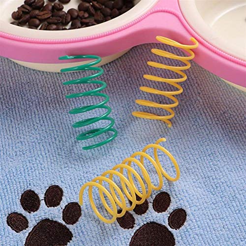 10pcs Juguete del Resorte Ligero De Plástico Durable Creativo Espiral Fuentes Muelles Helicoidales Muelles para Gatitos De Los Gatos Mascotas Color Azar