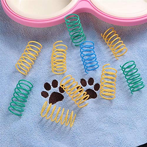 10pcs Juguete del Resorte Ligero De Plástico Durable Creativo Espiral Fuentes Muelles Helicoidales Muelles para Gatitos De Los Gatos Mascotas Color Azar