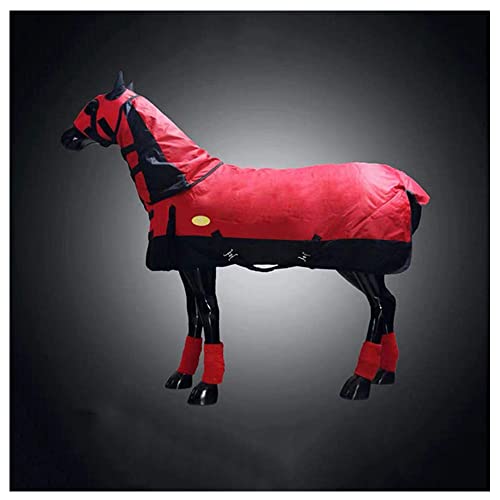 1200D Alfombra estable para caballos para interiores, 400 g Alfombras para caballos al aire libre en invierno, con capucha, cuello estándar, impermeable, ligera, acolchada, con capucha, para caballos