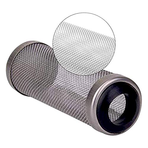 16mm Filtro de Acuario de Acero Inoxidable 2 PCS Protector de Malla de Filtro de Red para los Peces Camarones, Protector de Camaron de Cesta de Malla de Afluencia de Entrada (Blanco y Negro)