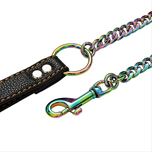 18k Colorido Chapado Collar De Acero Inoxidable Y Cadena De Estrangulamiento De Correa para Perros Grandes Pitbull Rottweiler Mascotas Accesorios De Material para Mascotas collar-24 Pulgadas