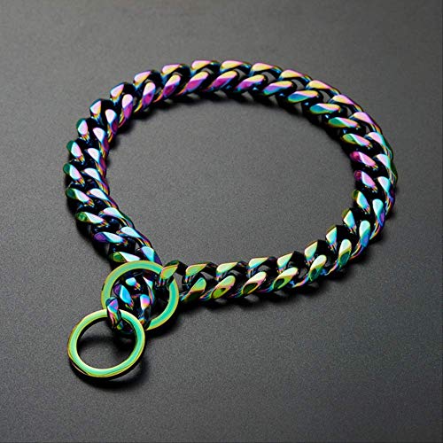 18k Colorido Chapado Collar De Acero Inoxidable Y Cadena De Estrangulamiento De Correa para Perros Grandes Pitbull Rottweiler Mascotas Accesorios De Material para Mascotas collar-24 Pulgadas