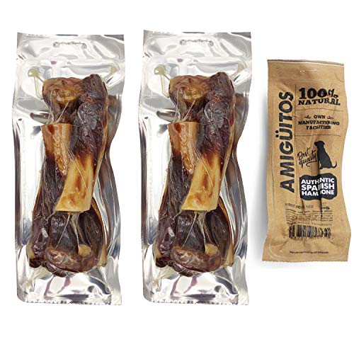 2 Bolsas Hueso Jamon para Perros Natural al Vacio Mediano Fortalecedor de Dientes Stick Dental Dog Snack (Cada Bolsa 450-460g) BPS-6933*2